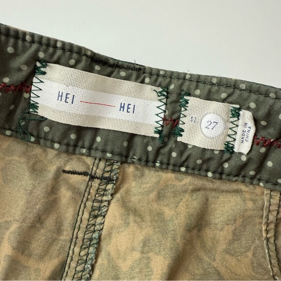 Hei Hei Pants Womens 27 Green Camo Floral Print Anthropologie Stretch Casual - Picture 6 of 12